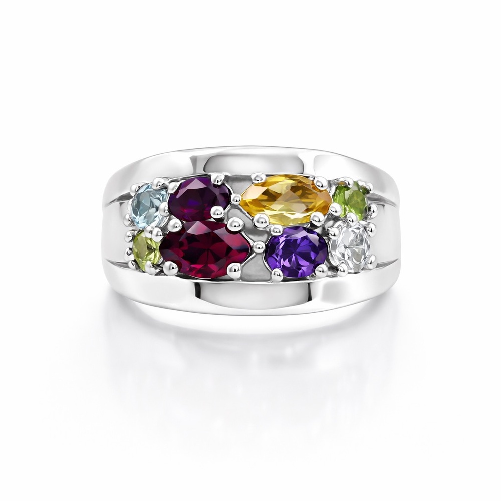 S925 Mixed Gemstone Ring
